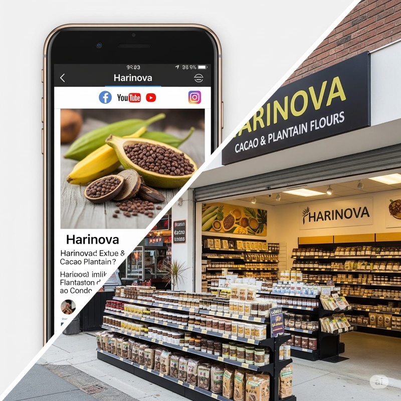 Harinova: Harina natural de plátano y cacao 🍫🍌