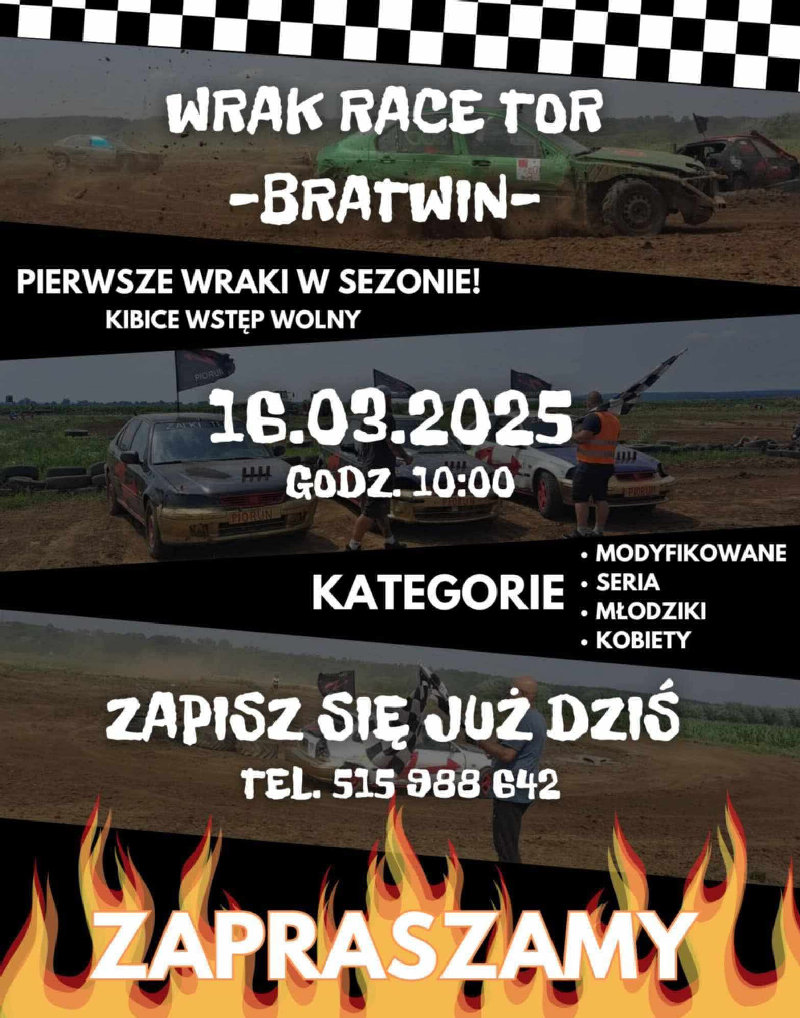 Rozpoczęcie Sezonu Wrak Race Tor Bratwin