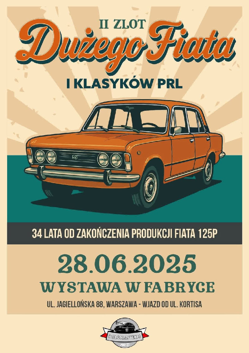 II ZLOT DUŻEGO FIATA i KLASYKÓW PRL  34 Lata od Zakończenia Produkcji Fiata 125p
