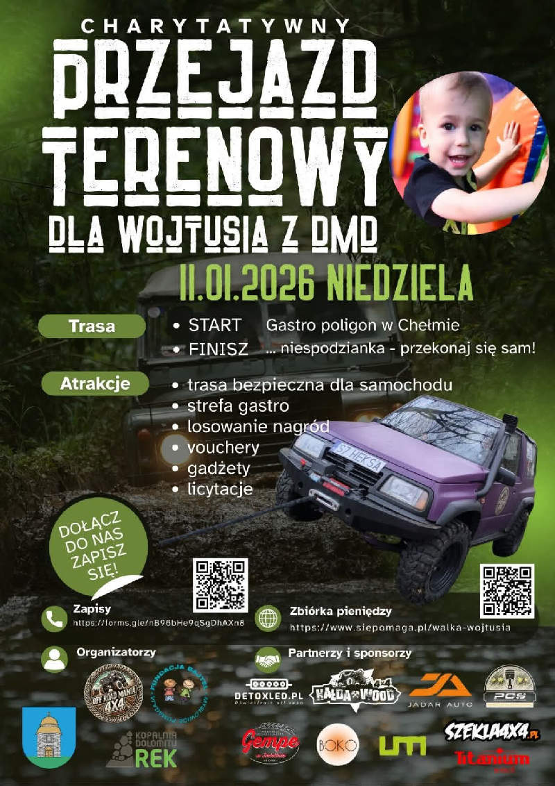 Charytatywny przejazd terenowy 4x4 dla Wojtka