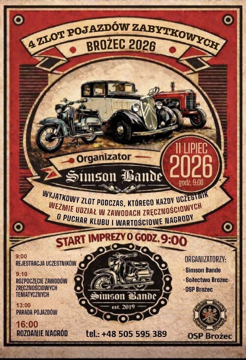 4 Zlot pojazdów zabytkowych Brożec 2026