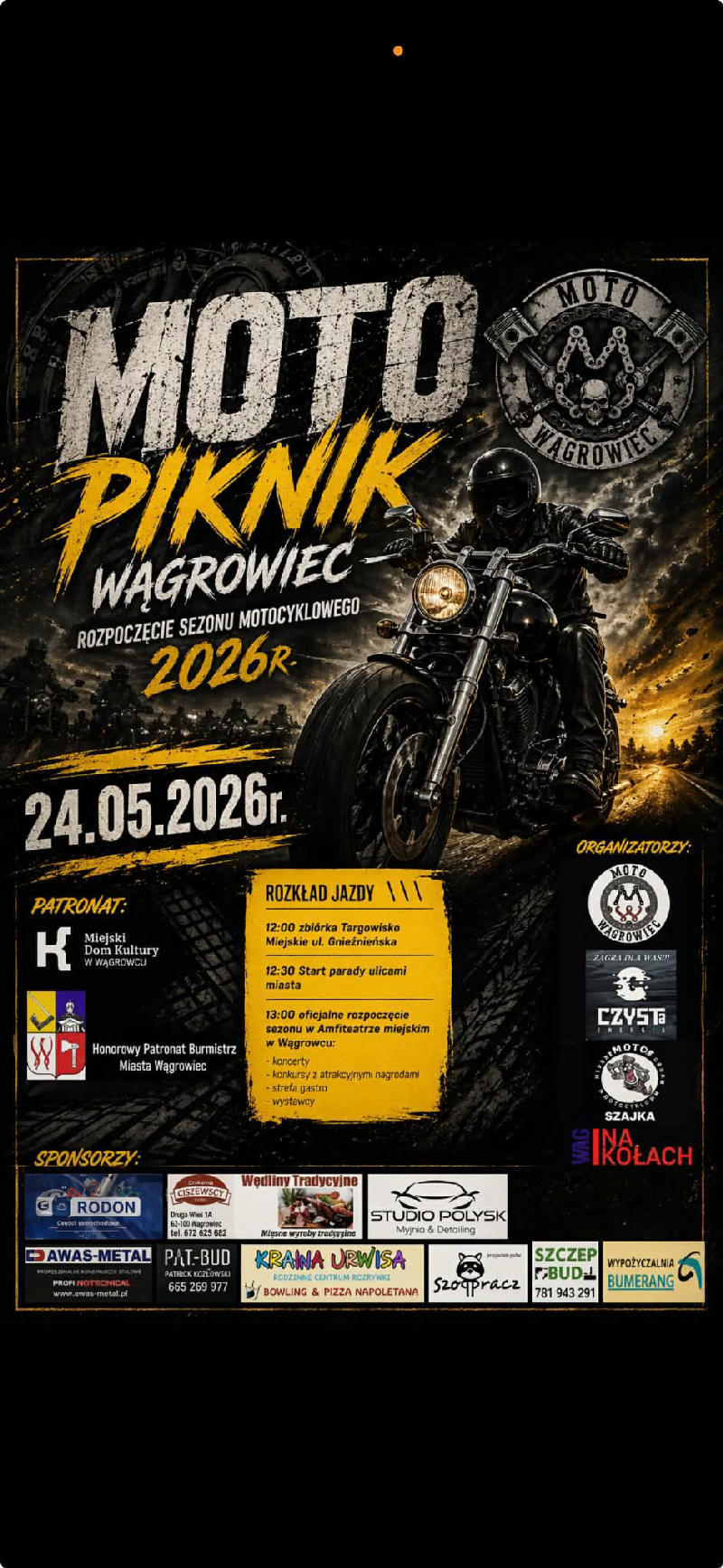 Rozpoczęcie sezonu motocyklowego w Wągrowcu
