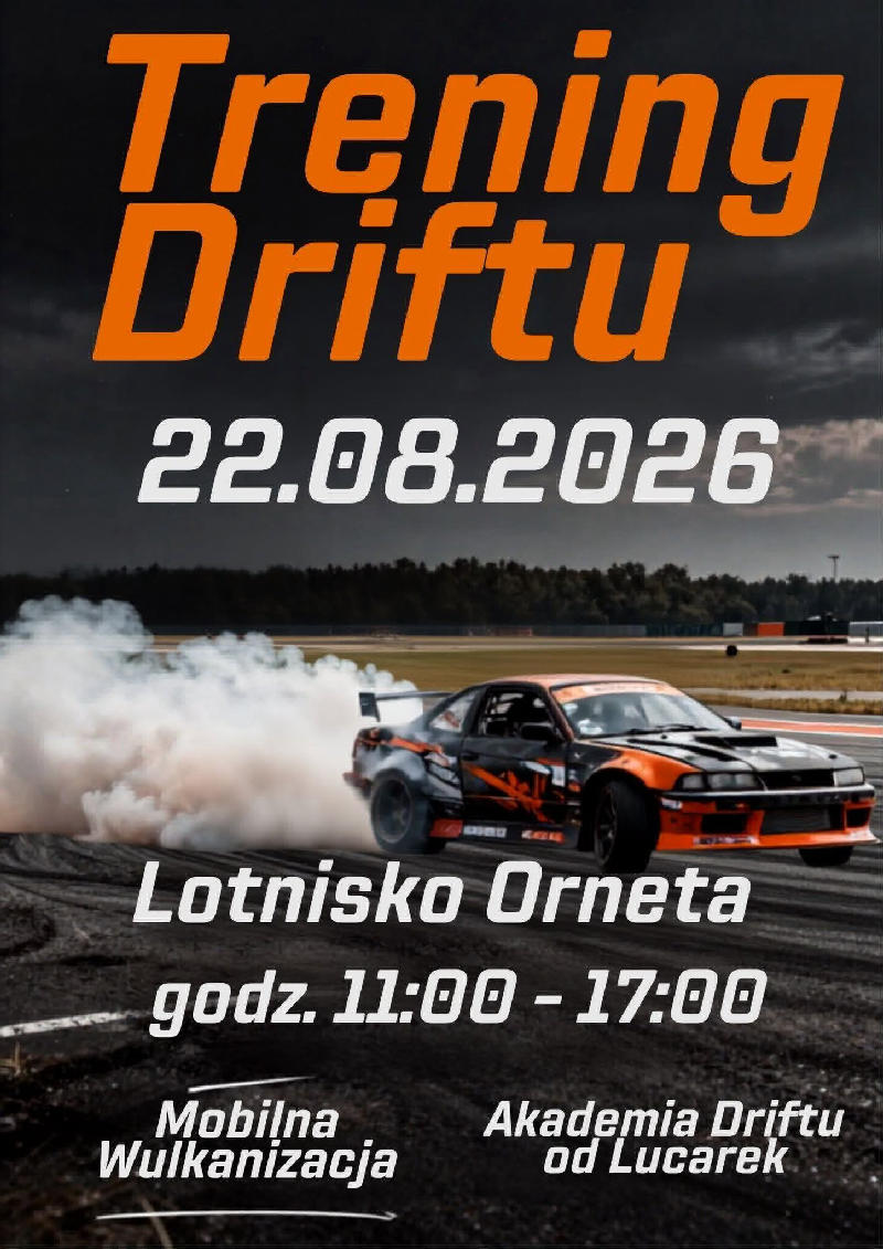Trening driftu na Lotnisku Orneta