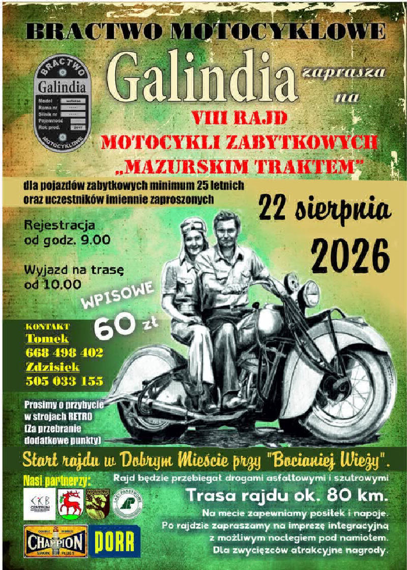 VIII Rajd Motocykli Zabytkowych Mazurskim Traktem