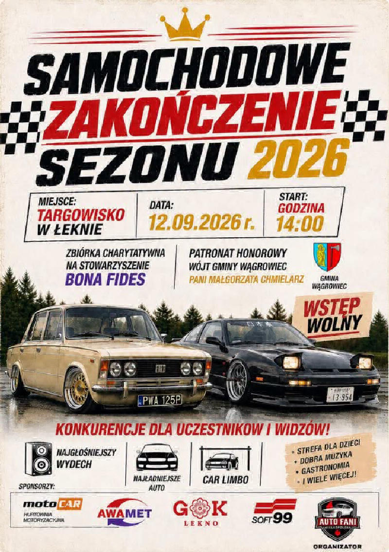 Samochodowe Zakończenie Sezonu 2026