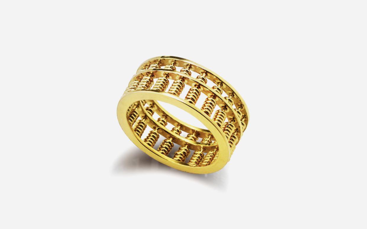 Abacus Gold Ring