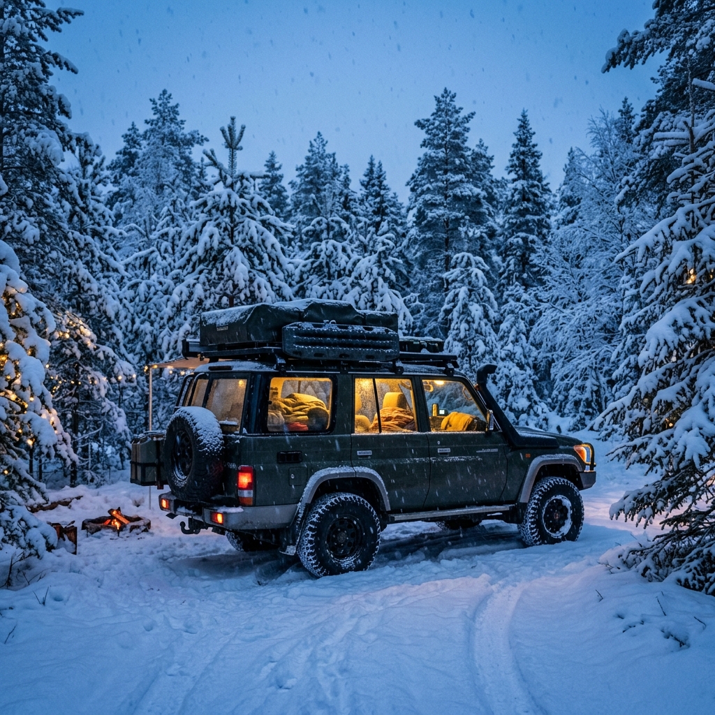 Survivre au froid : guide du bivouac hivernal en voiture