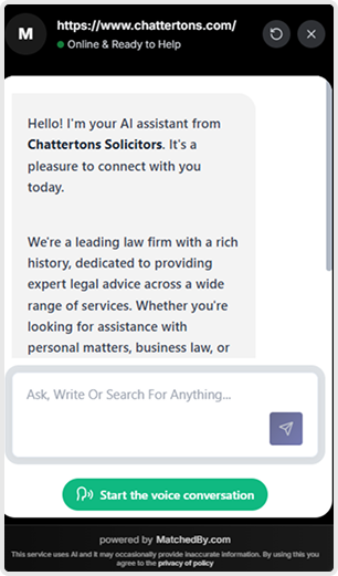 Voice widget interface