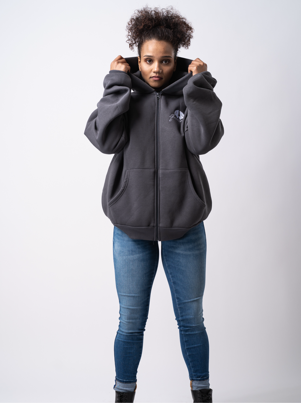 ZIP HOODIE BASIC ANTHRAZIT