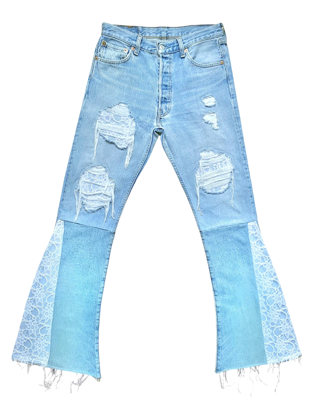 LACE DENIM PANTS 