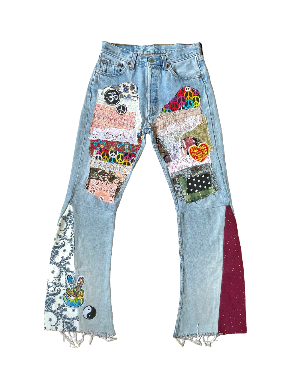 PATCHWORK DENIM PANTS