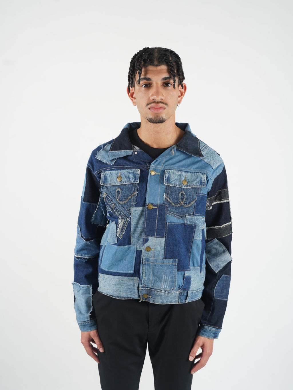 Blue-Black Unisex Denim Jacket