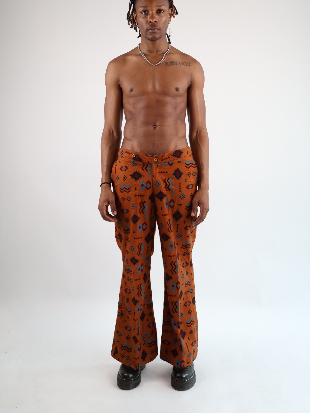 Afro-geometric Bootcut Pants