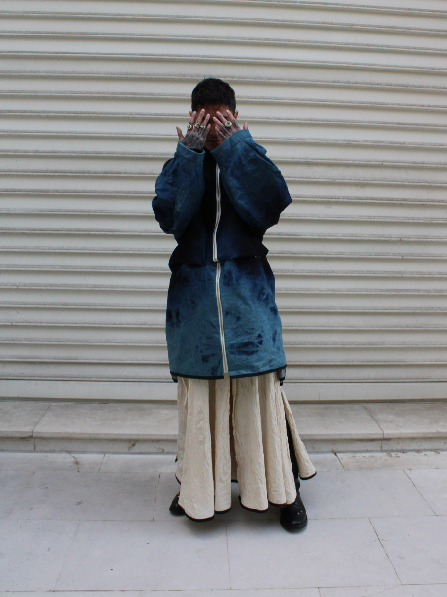Bombers denim en fibres dorées