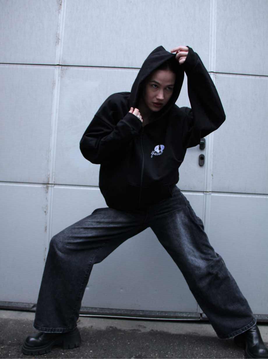 BASIC ZIP HOODIE BLACK