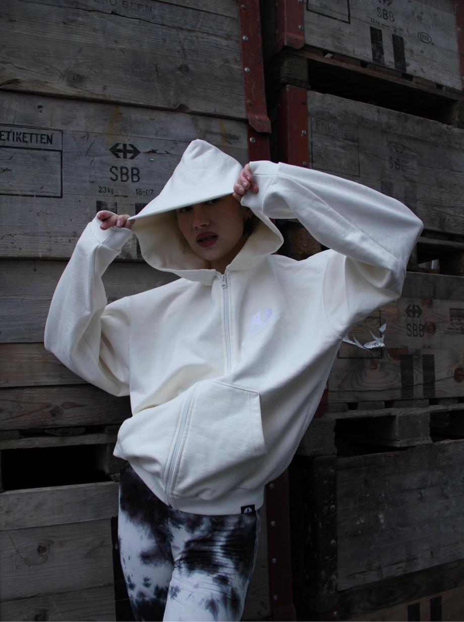 BASIC ZIP HOODIE OFF-WHITE