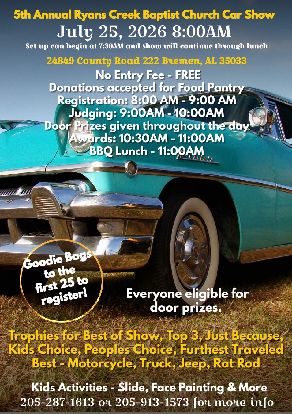5th Annual Ryans Creek Baptist Church Car Show