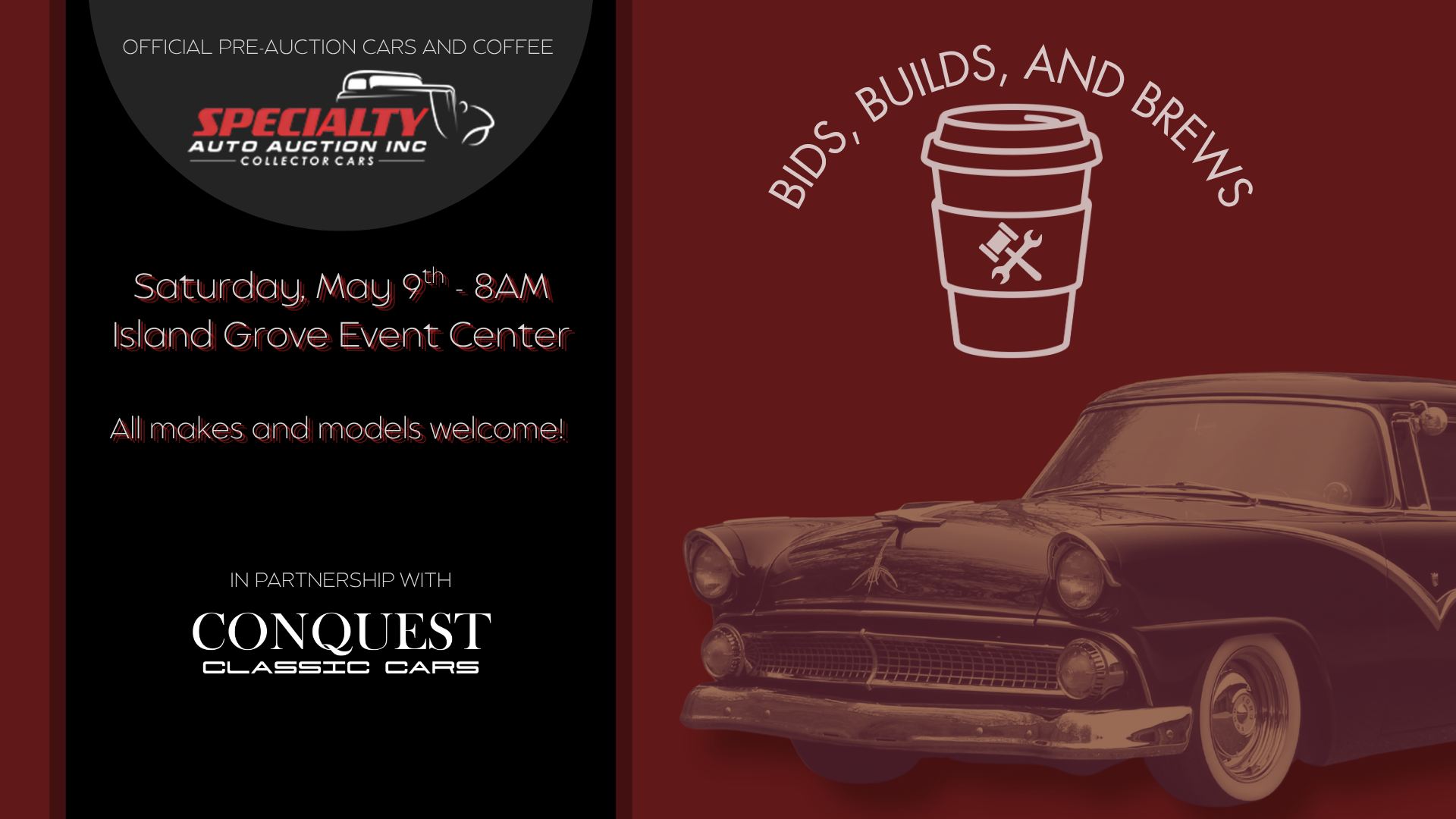 Bids, Builds, and Brews Car Show at Specialty Auto Auctions