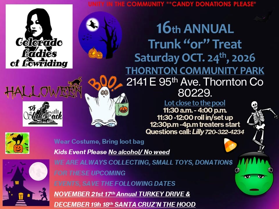 Colorado Ladies of Lowriding16th Annual Trunk or Treat