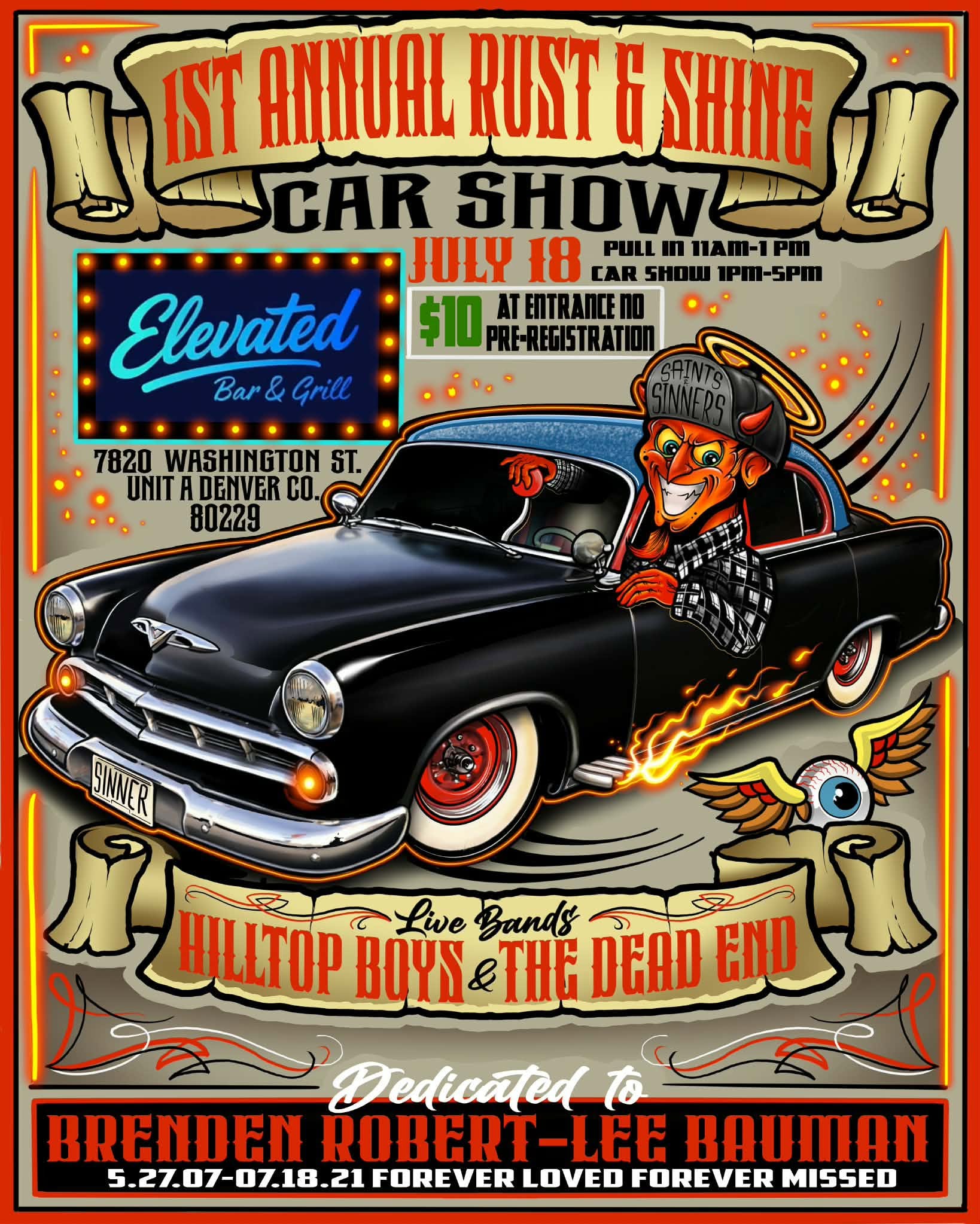 Saints & Sinners CC / Elevated Bar & Grill Car Show