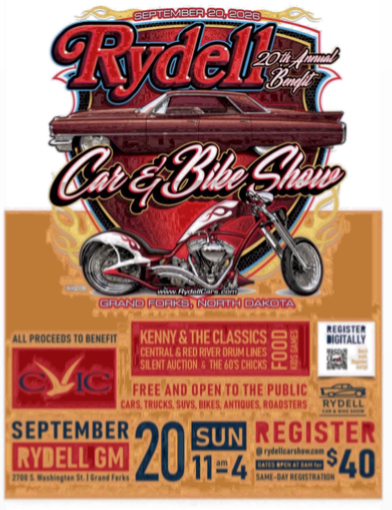 20th Annual Rydell Car & Bike Show Charity Benefit