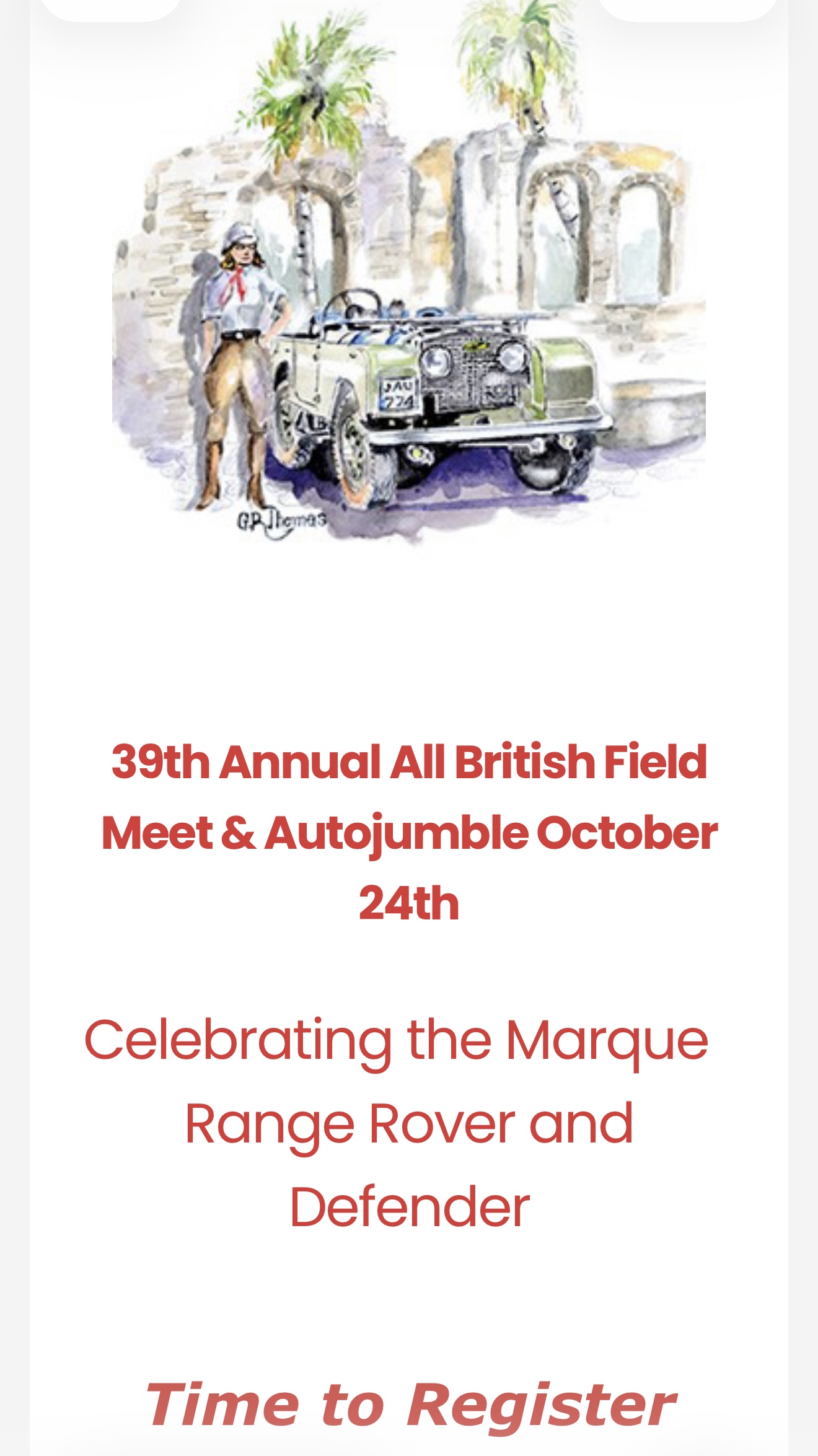 39th Annual All British Field Meet & Autojumble