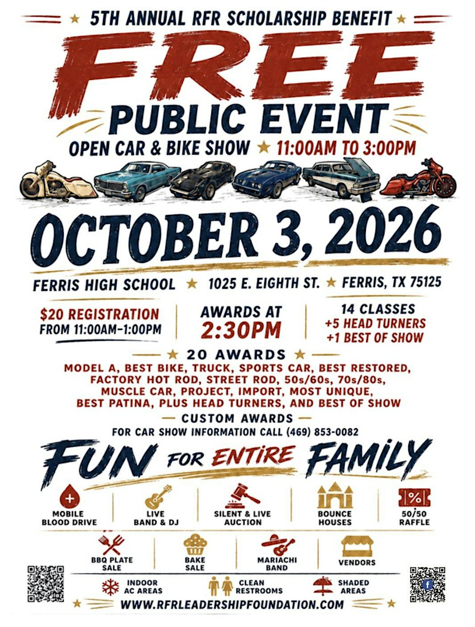 5th Annual RFR Scholarship Benefit Car & Bike Show