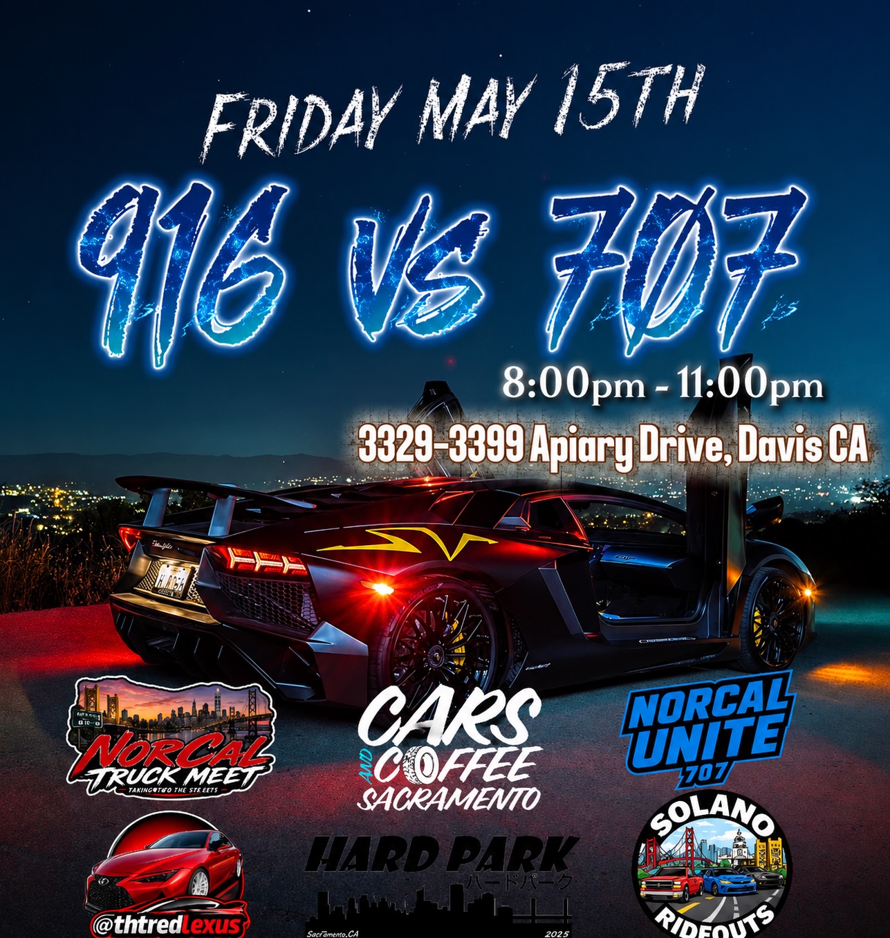 916 vs 707 — Davis Car Meet