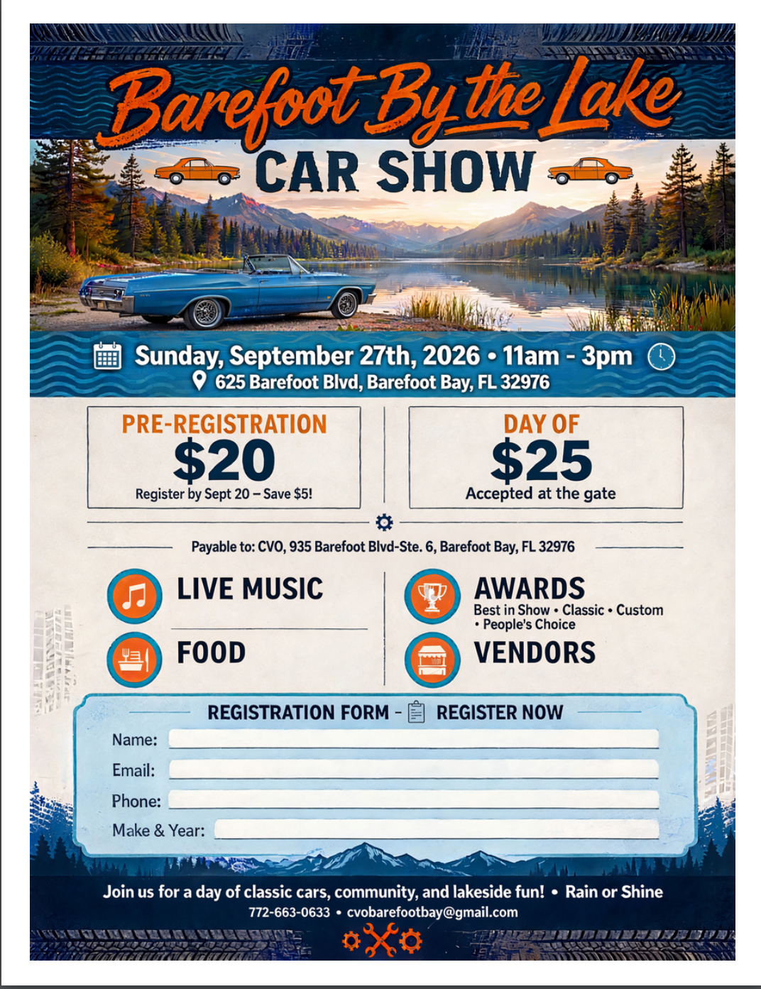 Barefoot By the Lake Fall Car Show