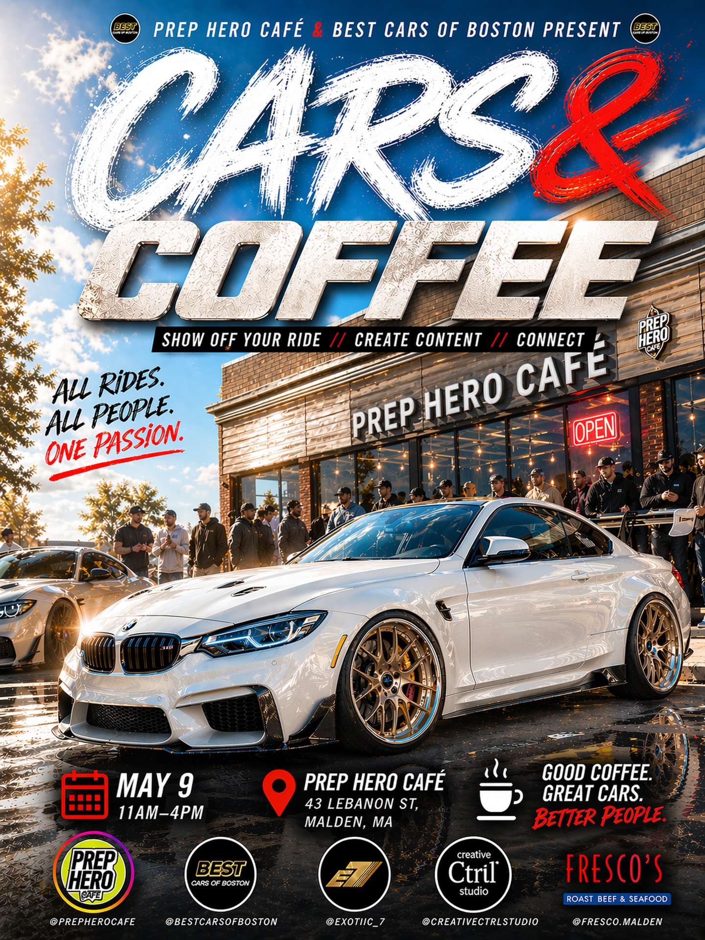 Best Cars of Boston x Prep Hero Café — Cars & Coffee