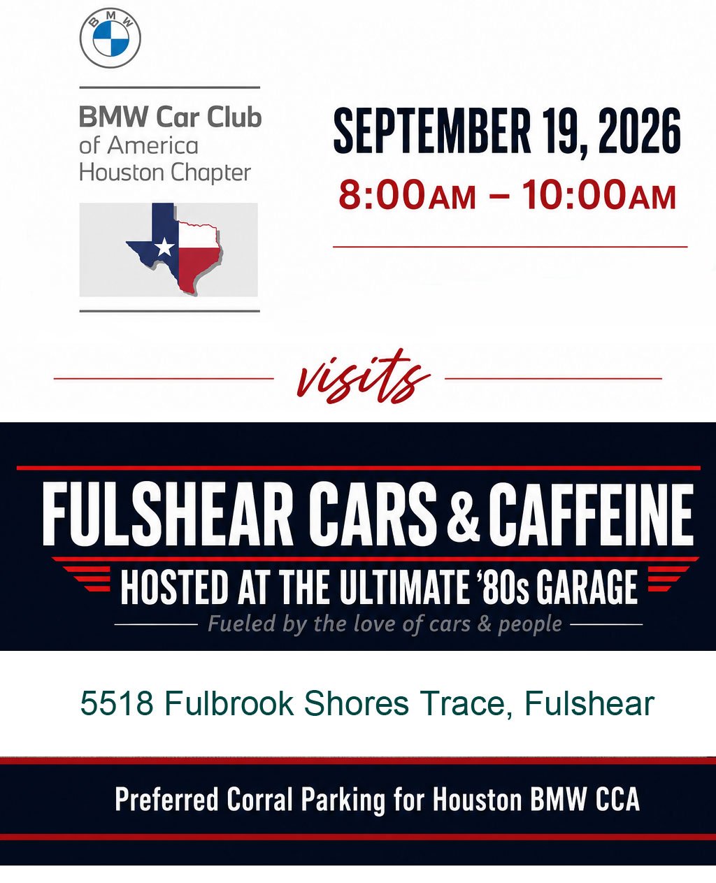 BMW CCA Visits Fulshear Cars & Caffeine