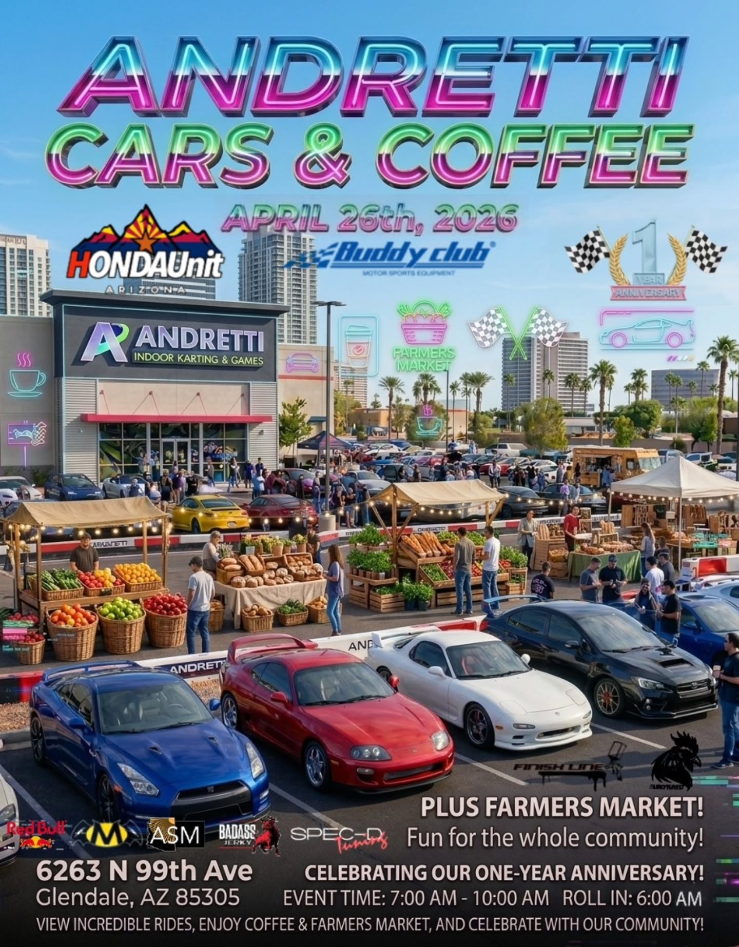 Buddy Club × Andretti Glendale — 1-Year Anniversary Cars & Coffee