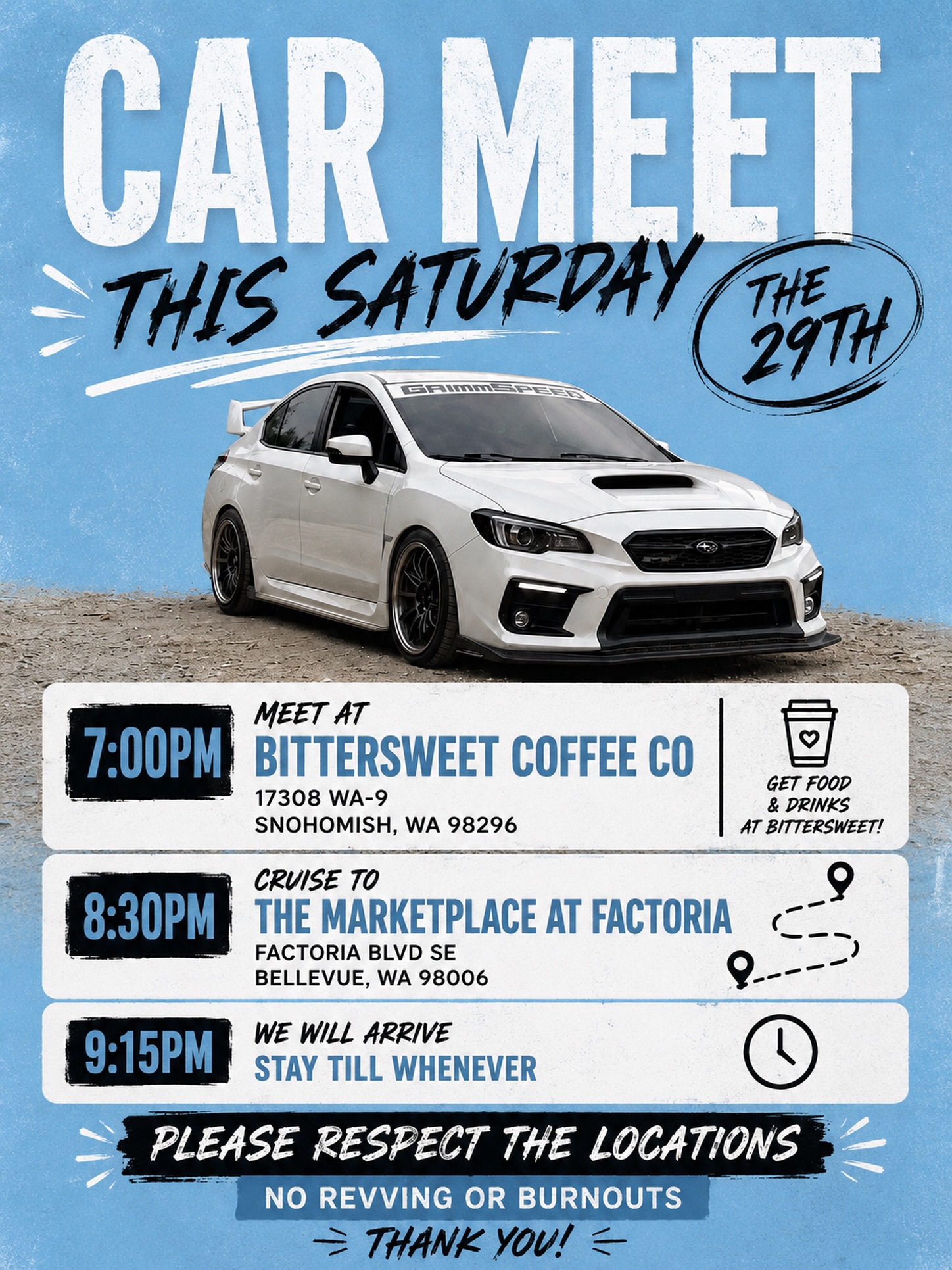 Car Meet at Bittersweet Coffee Co. + Factoria Cruise