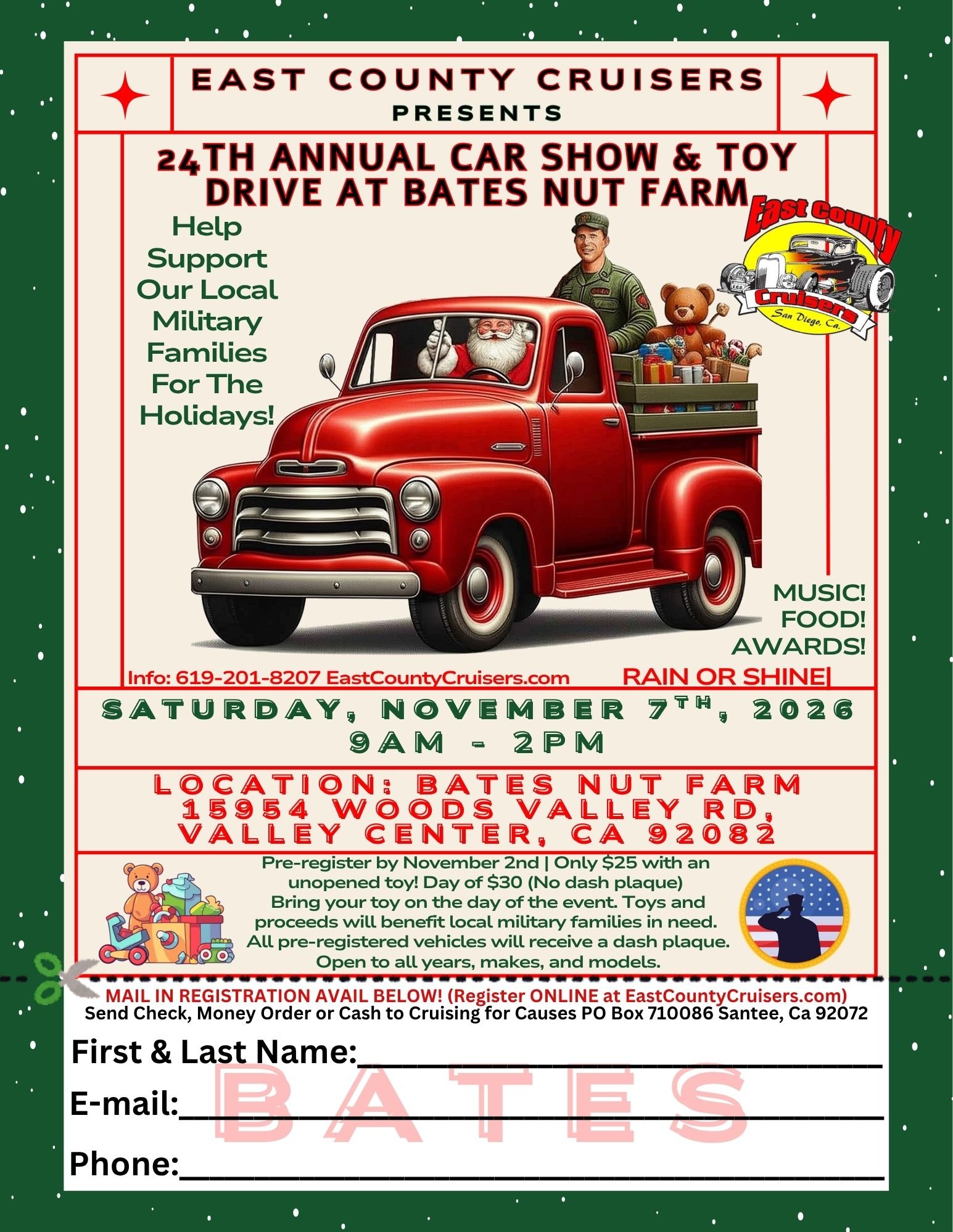 East County Cruisers Car Show and Toy Drive