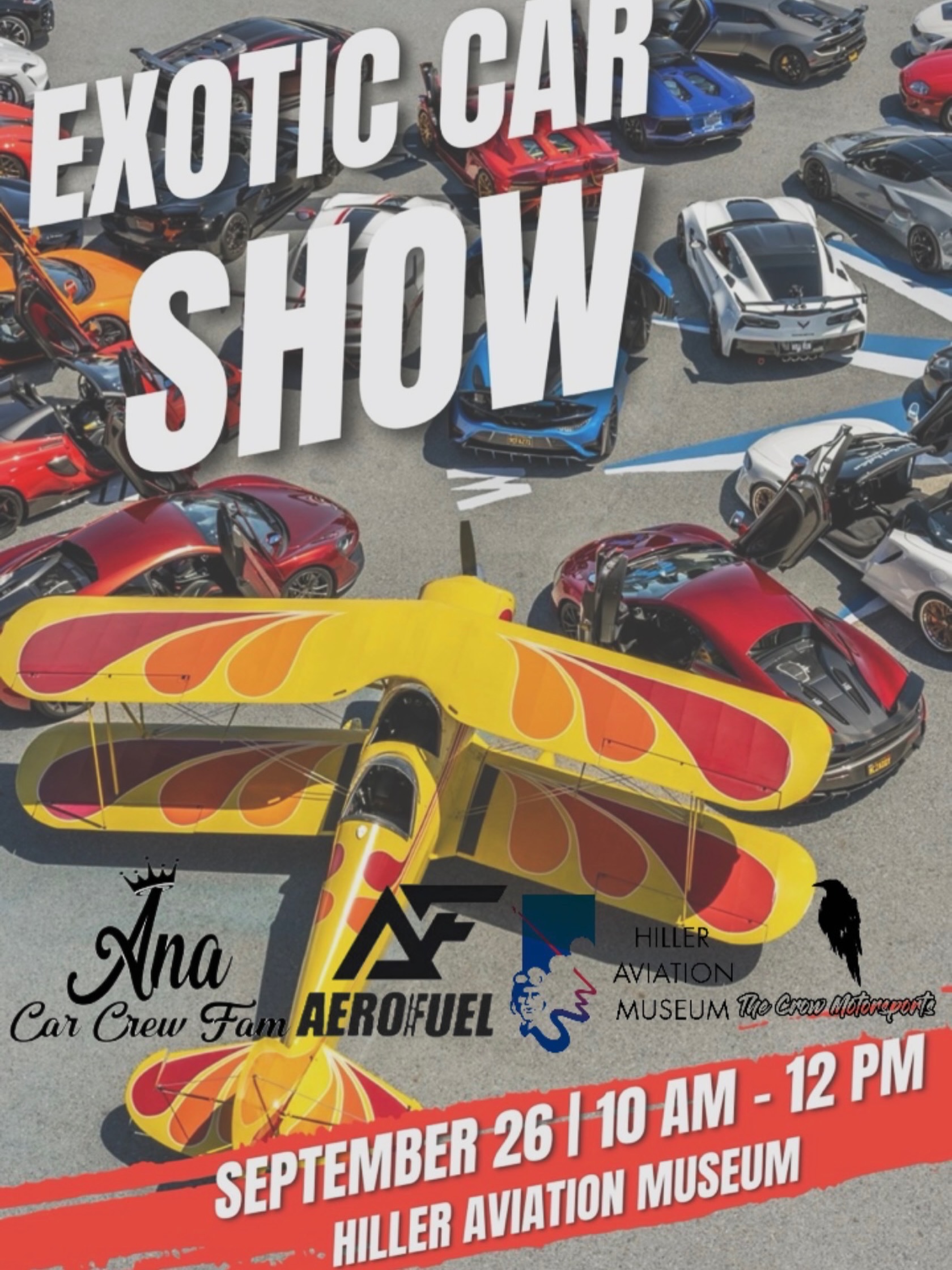 Exotic Car Show at Hiller Aviation Museum