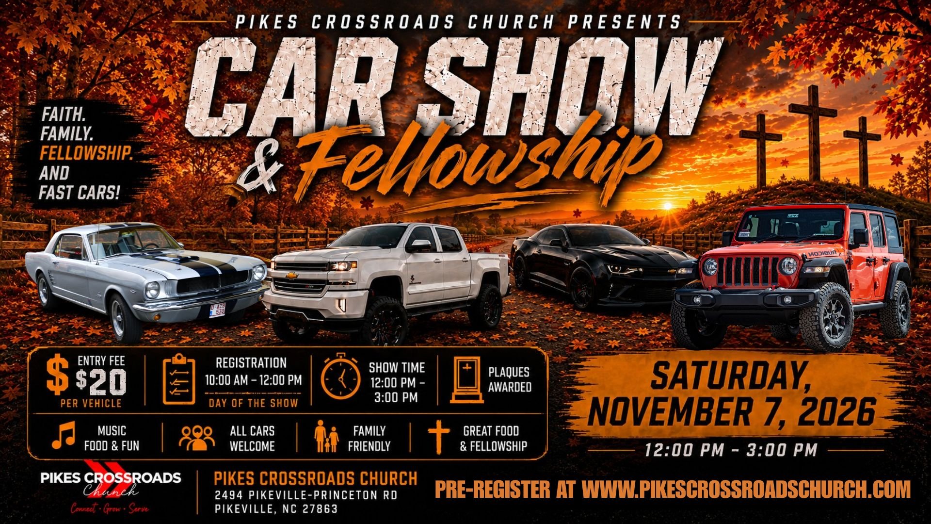 Fall Car Show 2026 at Pikes Crossroads Church