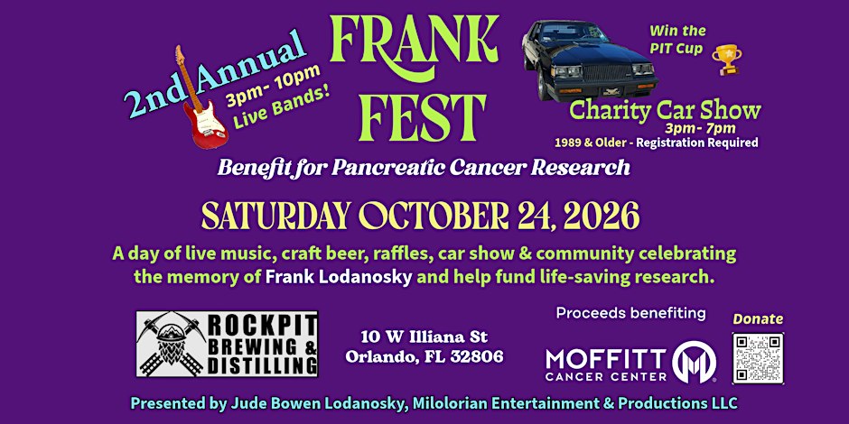 FRANK FEST 2026 Orlando: Free Live Music & Charity Classic Car Show