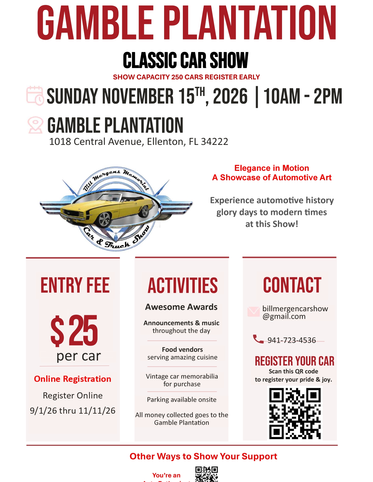 Gamble Plantation Classic Car Show