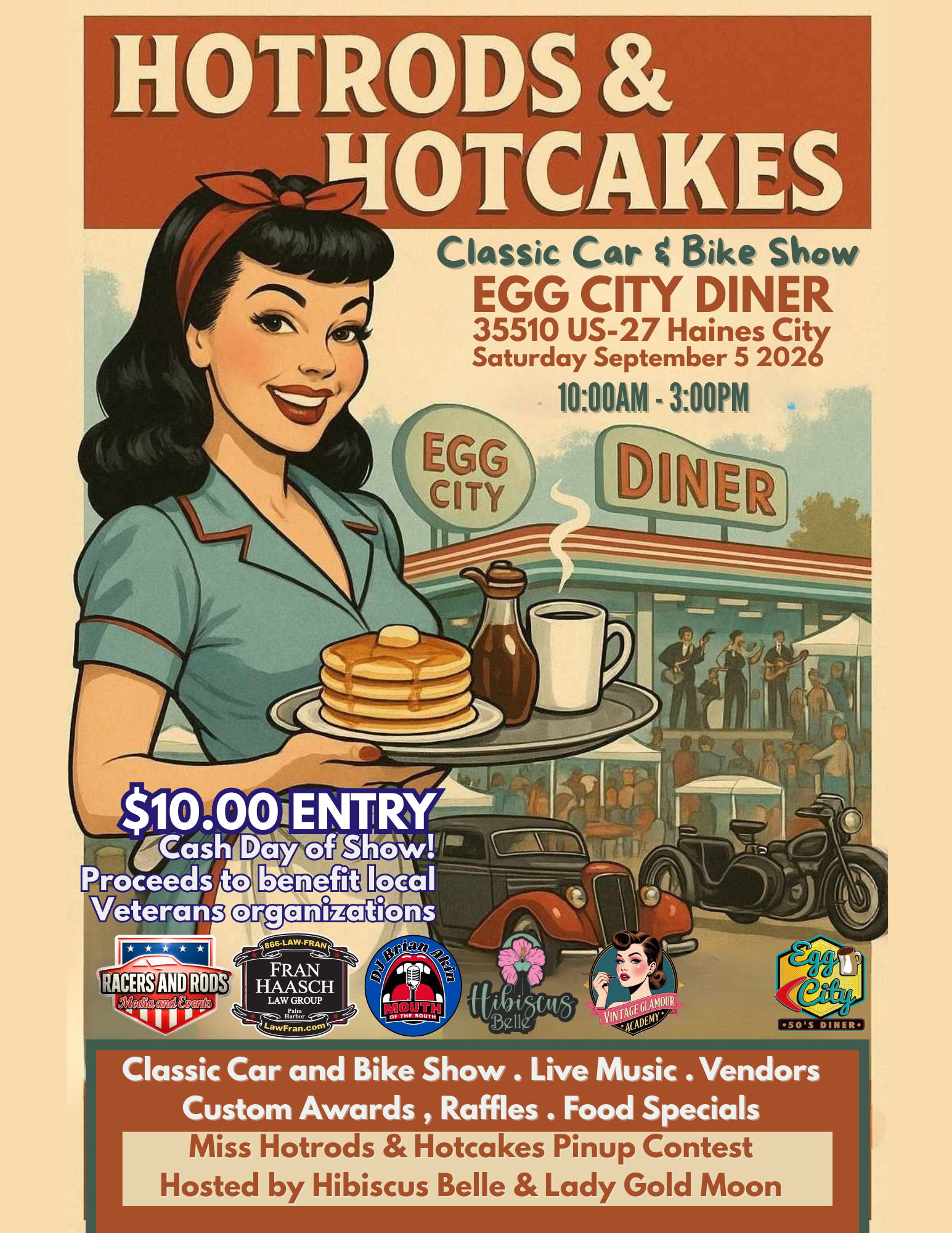 Hotrods & Hotcakes Car Show & Pinup Contest