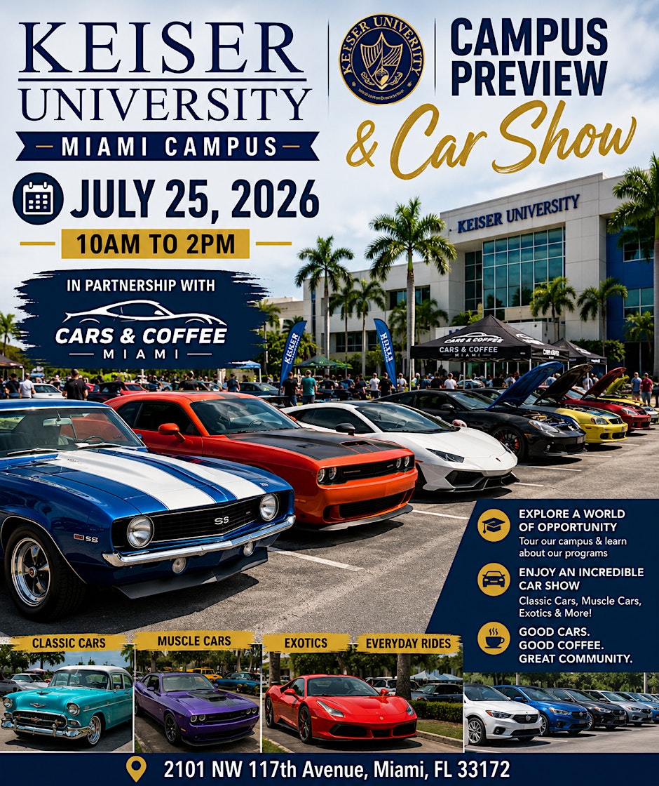 Keiser University Miami Campus Preview & Car Show