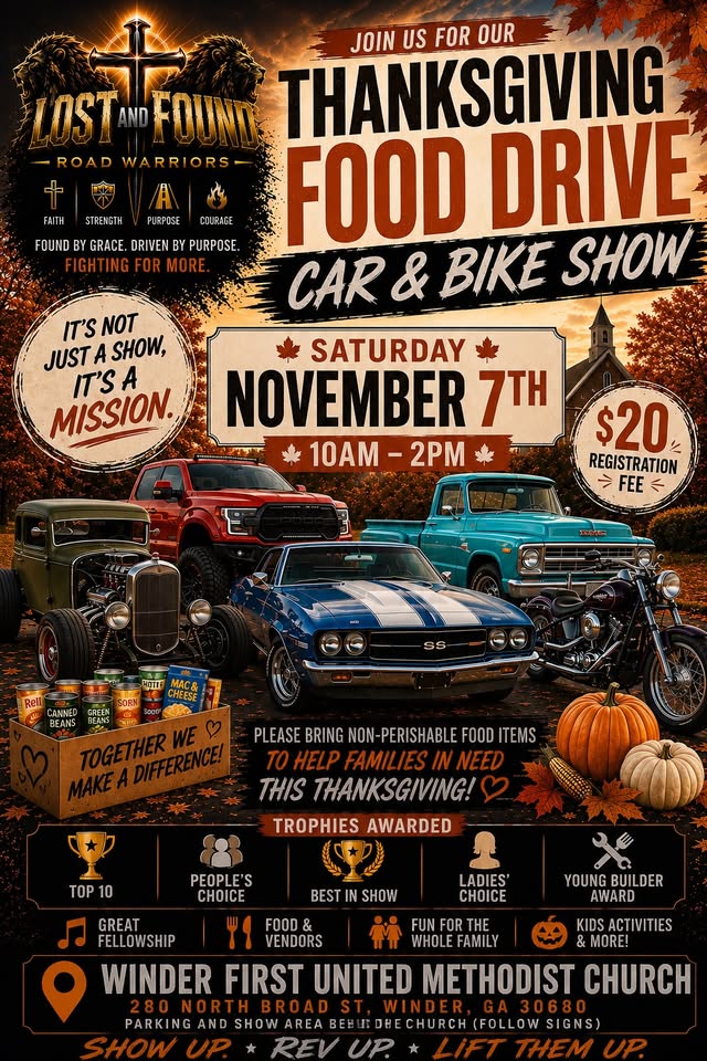 Lost & Found Road Warriors Thanksgiving Food Drive Car & Bike Show