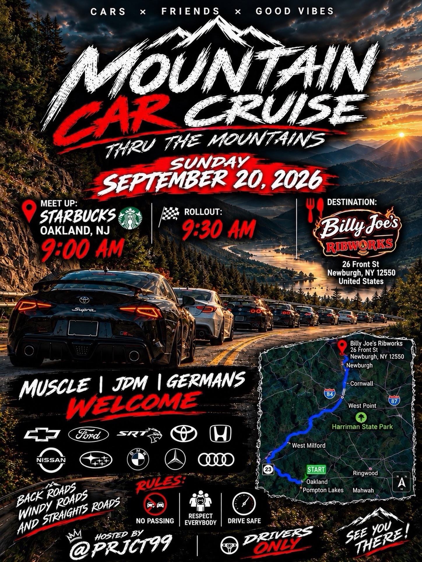Mountain Car Cruise to Billy Joe's Ribworks