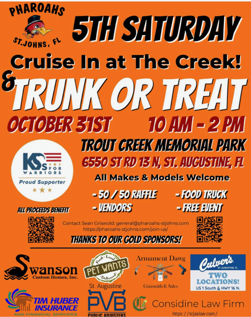 Pharoahs Trunk or Treat Cruise-In at the Creek