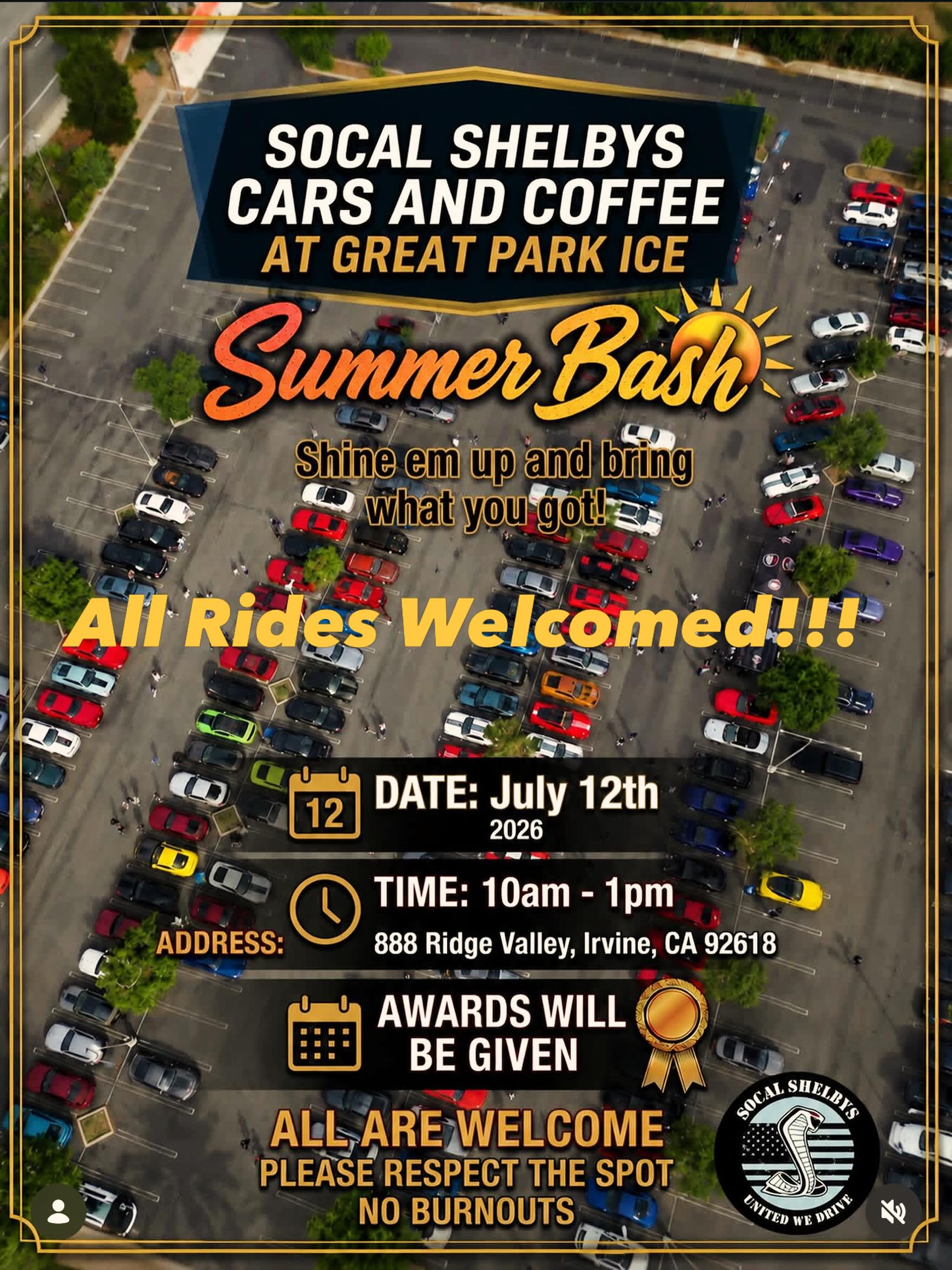 SoCal Shelbys Cars and Coffee Summer Bash