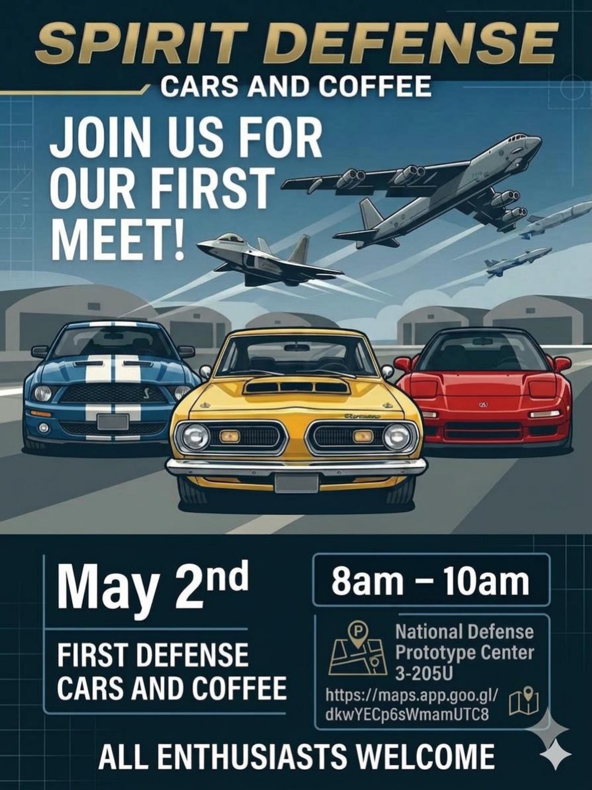 Spirit Defense Cars and Coffee — First Meet