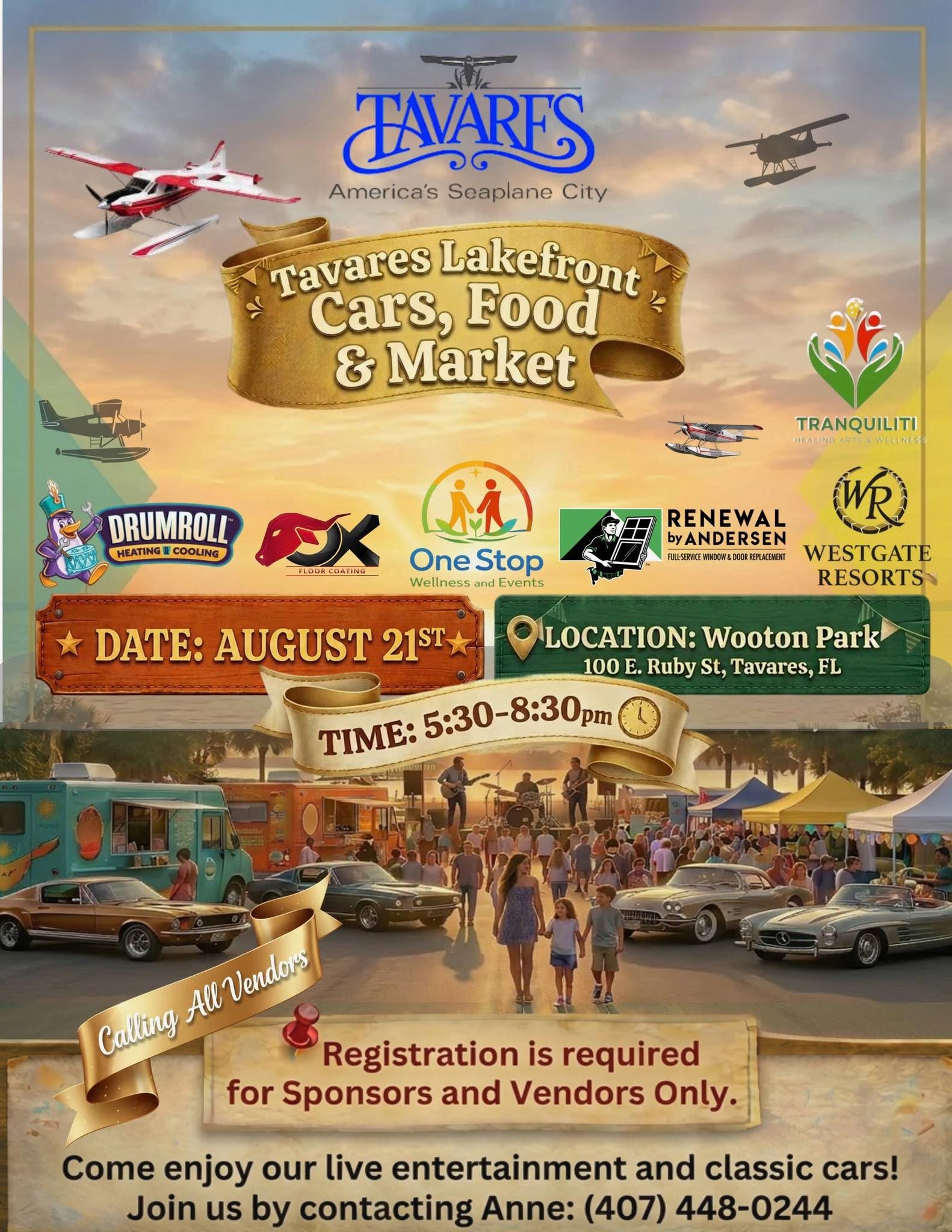 Tavares Lakeside Cars, Food & Market