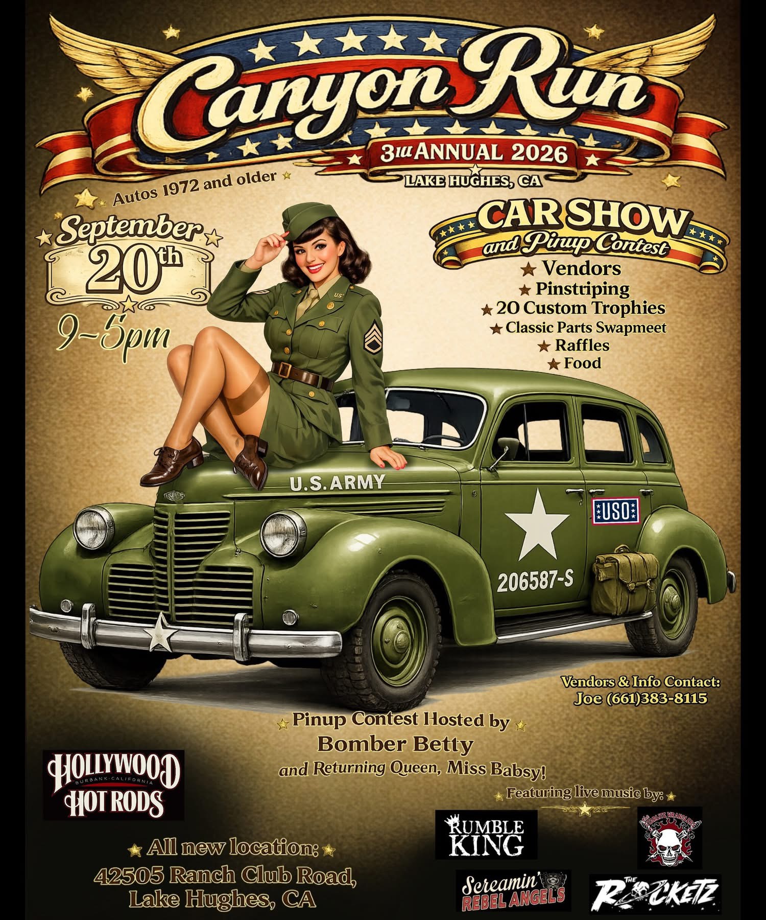 Canyon Run 3rd Annual Car Show and Pinup Contest flyer