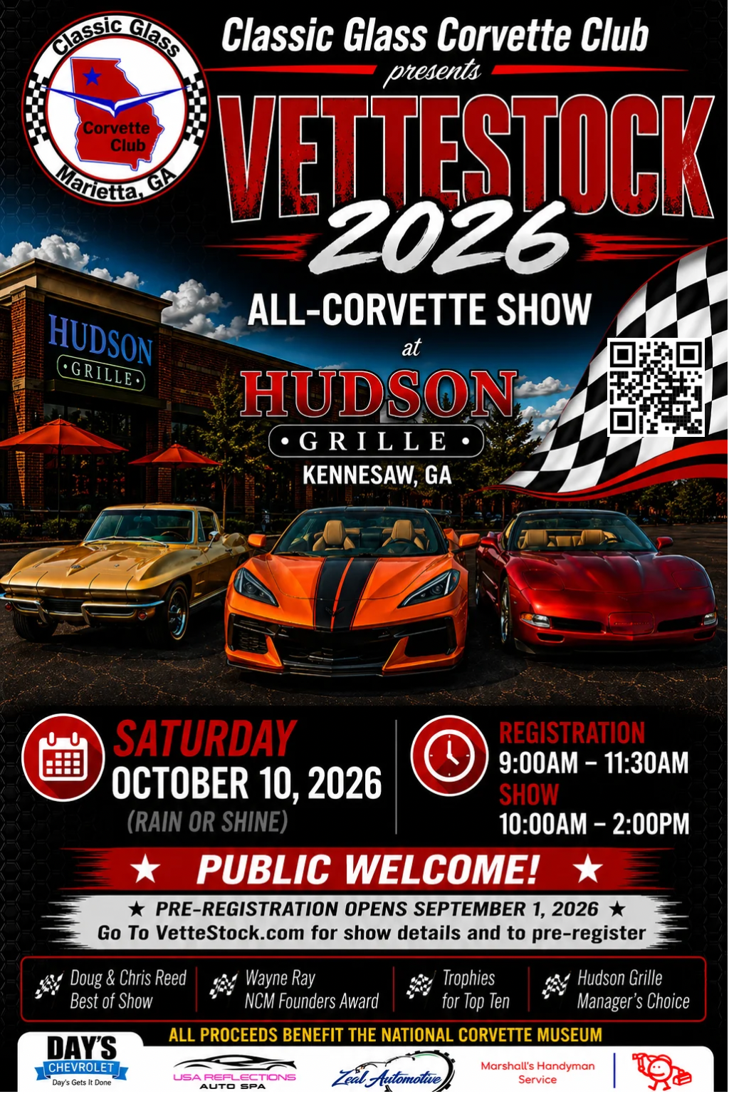Flyer for VetteStock 2026 All-Corvette Show