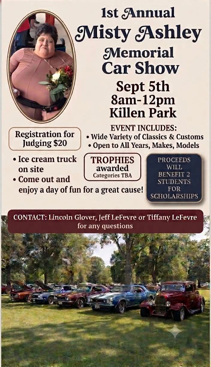 1st Annual Misty Ashley Memorial Car Show flyer