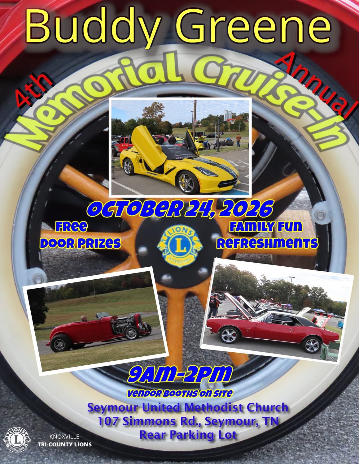 Flyer for Buddy Greene 4th Annual Memorial Cruiser